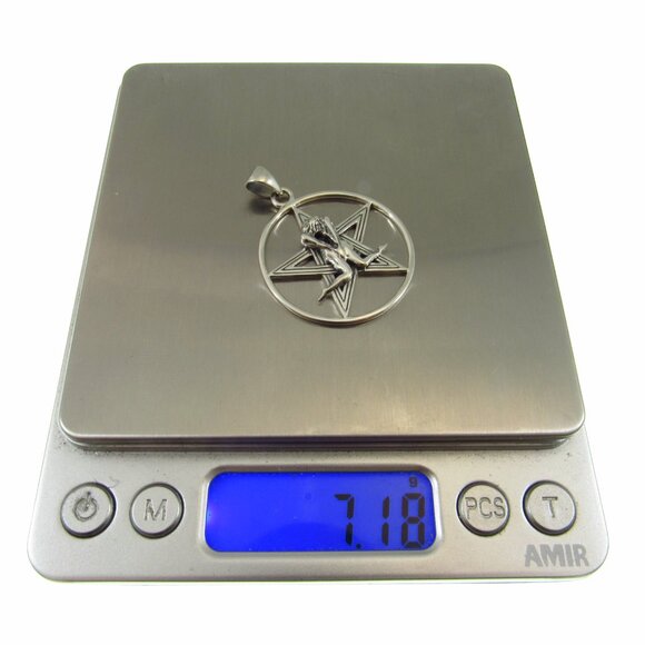 Solid 925 Sterling Silver Tantric Lovers Pentacle Pendant / Kama Sutra Jewelry - Picture 9 of 9